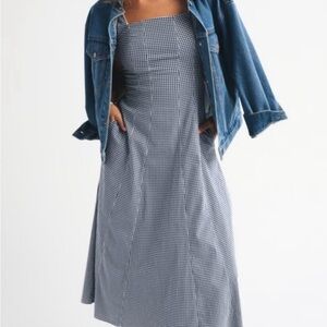 Abercrombie A&F Mila Midi Dress Petite XXL Black Fit & Flare